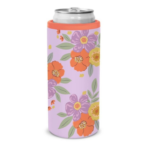 NWT OCS Designs Stainless Steel Slim Can Cooler Pretty Petals - Picture 7 of 11